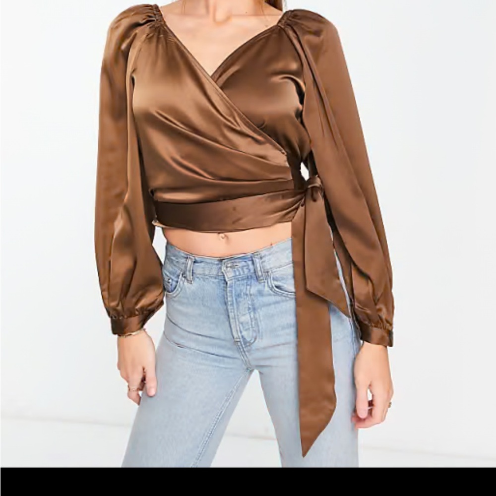 ASOS Vero Moda Aware satin wrap top